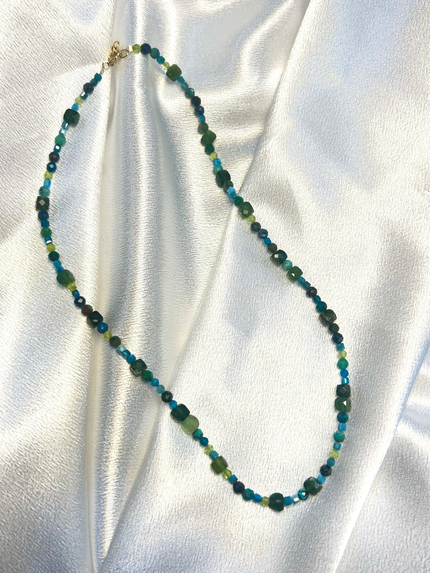 Jade, Peridot and Apatite necklace